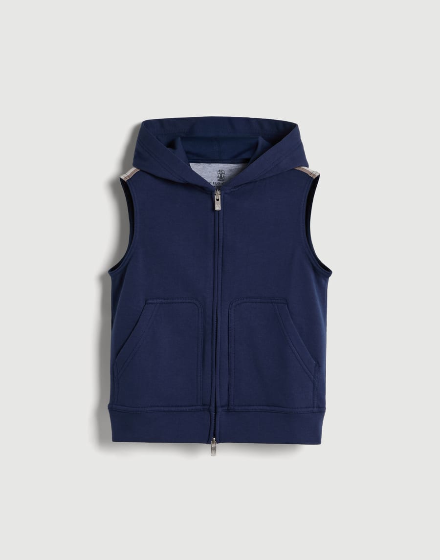 French terry vest Blue Boys - Brunello Cucinelli