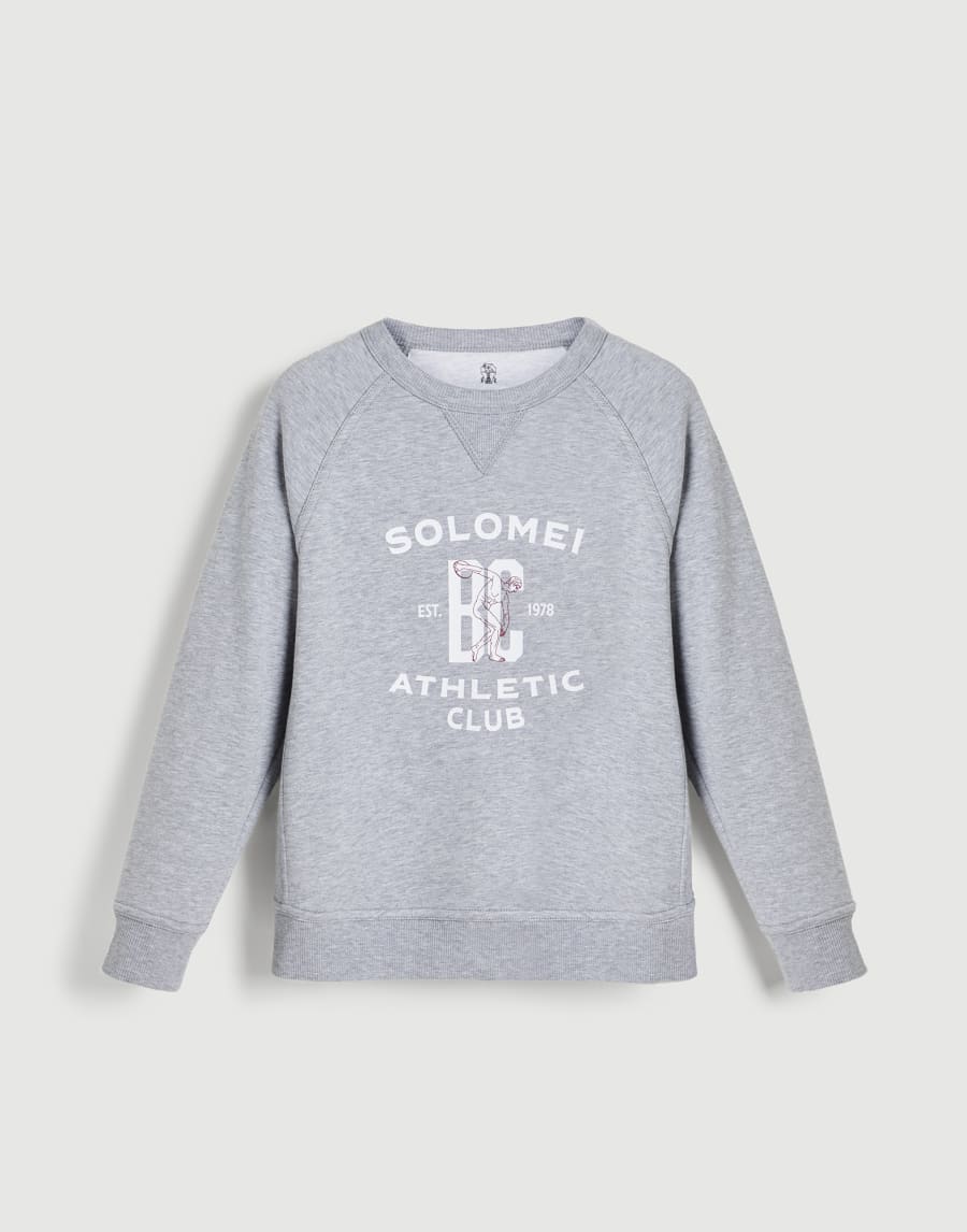 Cotton French terry sweatshirt Light Grey Boys - Brunello Cucinelli