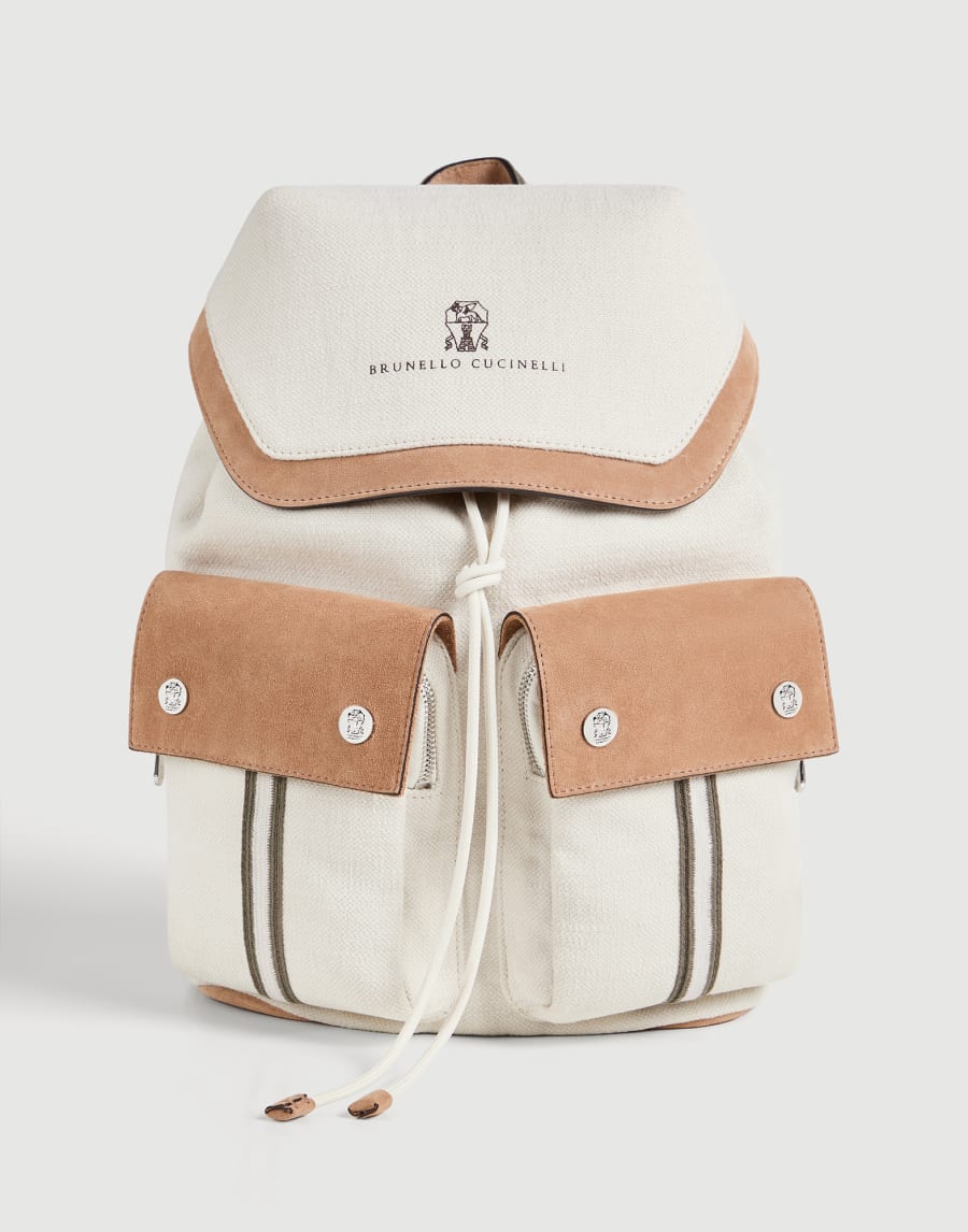 Rucksack aus Canvas Hellbraun Jungen - Brunello Cucinelli