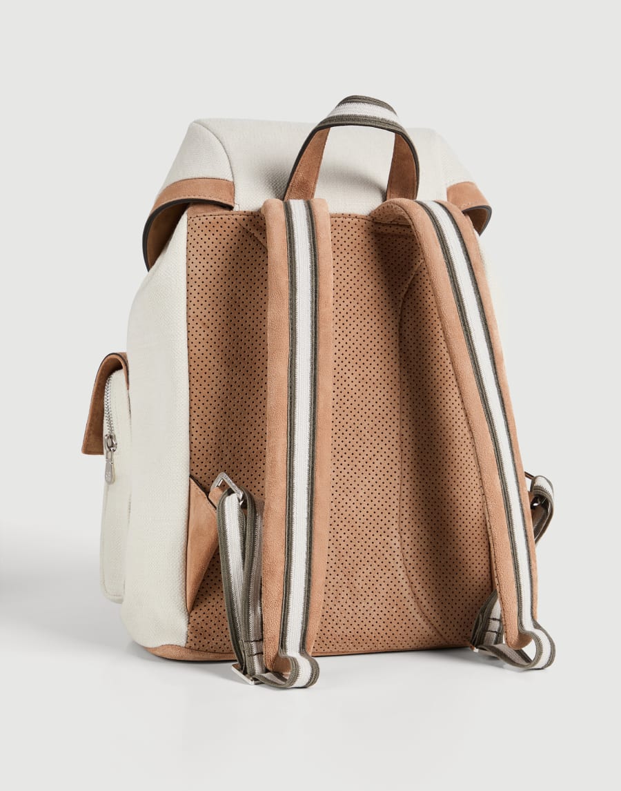 Rucksack aus Canvas Hellbraun Jungen - Brunello Cucinelli