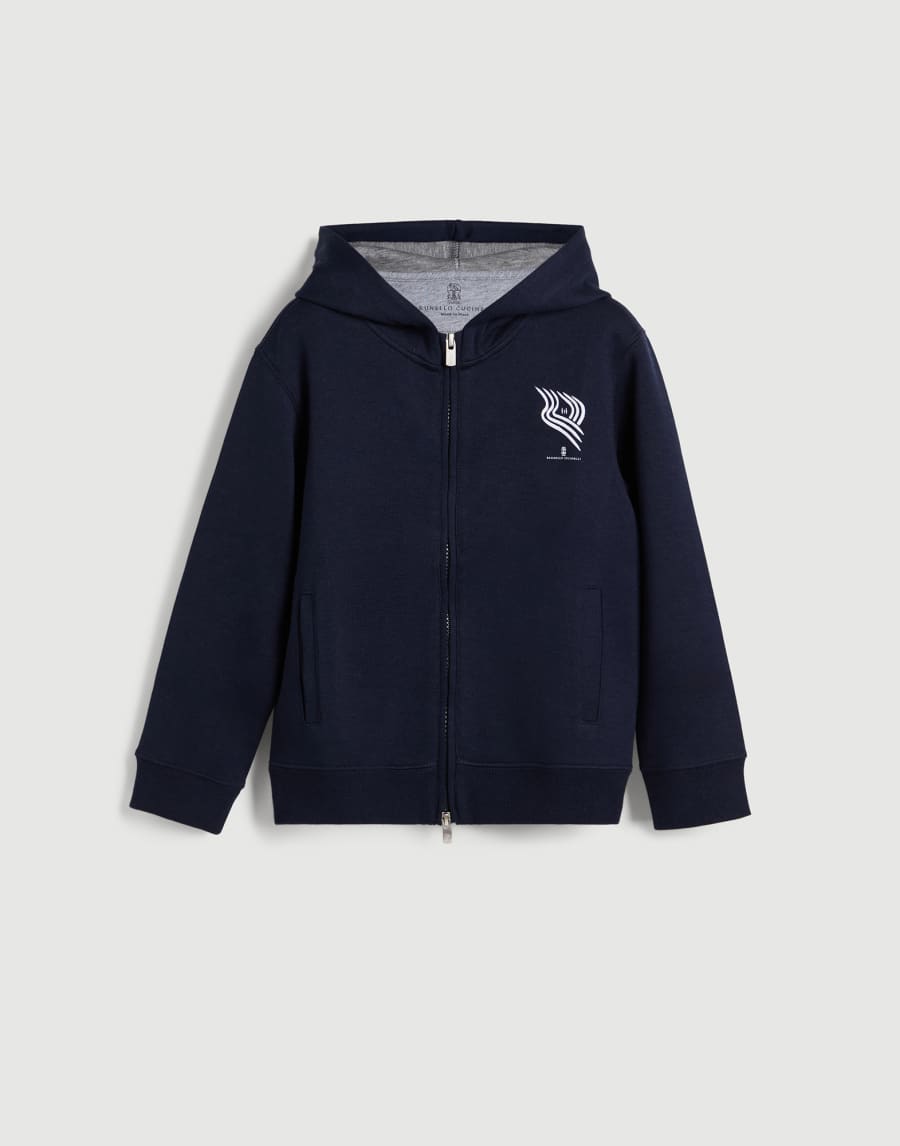 Double cloth sweatshirt Blue Boys - Brunello Cucinelli