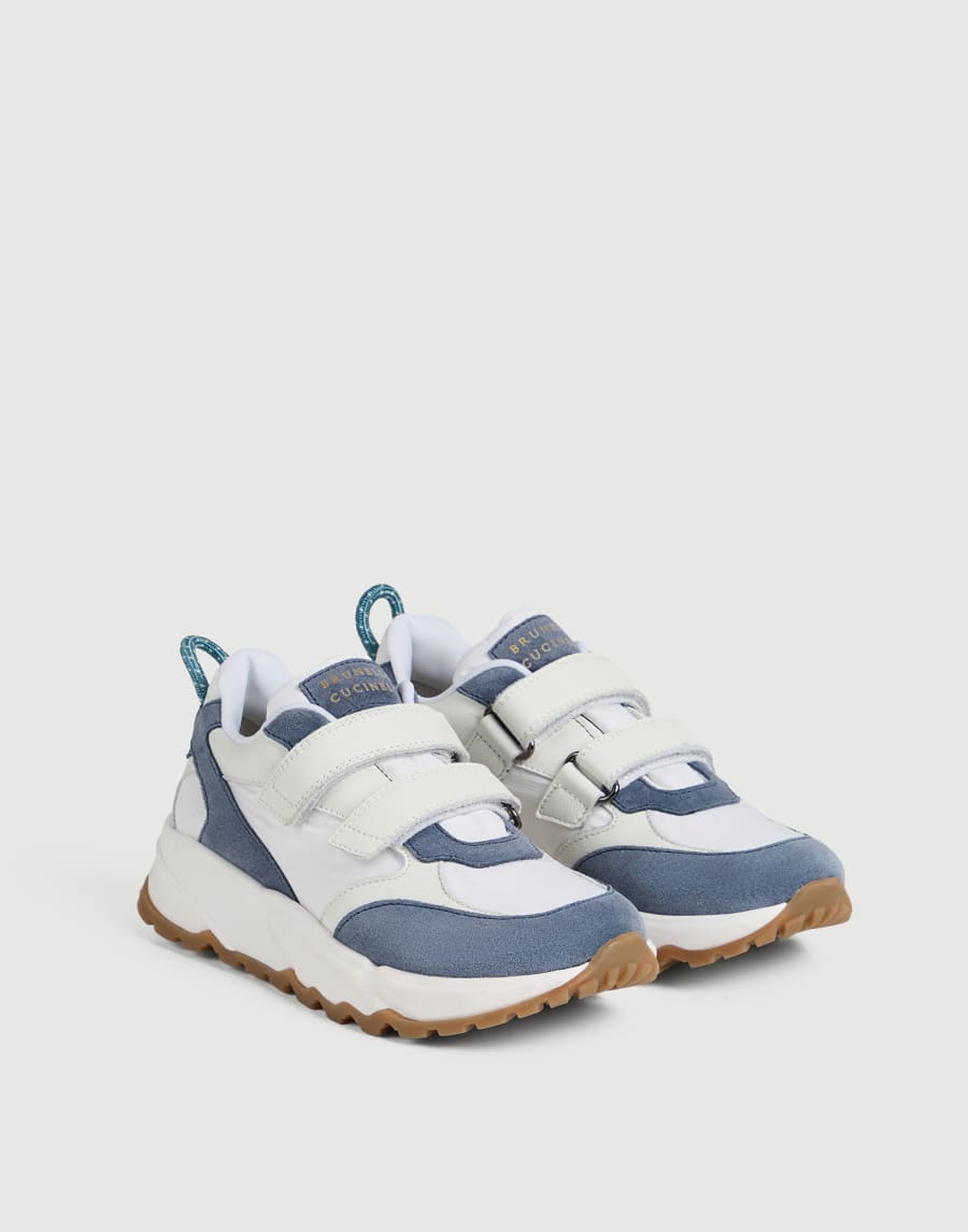 Sneakers with straps Sky Blue Boys - Brunello Cucinelli