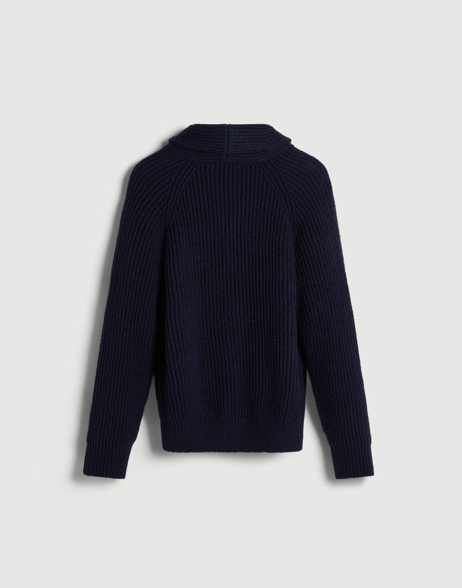 Malfilé cotton cardigan Navy Blue Boys - Brunello Cucinelli