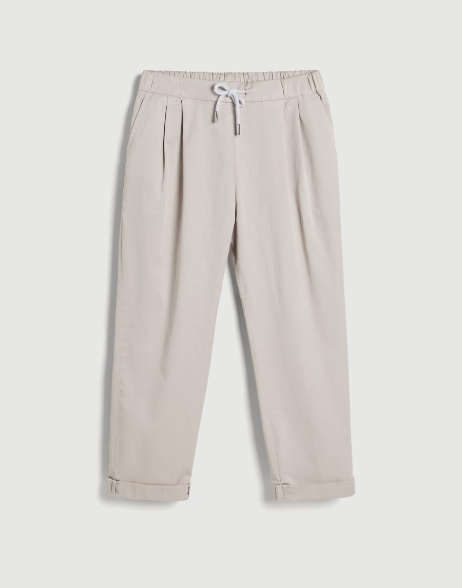 Gabardine garment dyed trousers Light Grey Boys - Brunello Cucinelli
