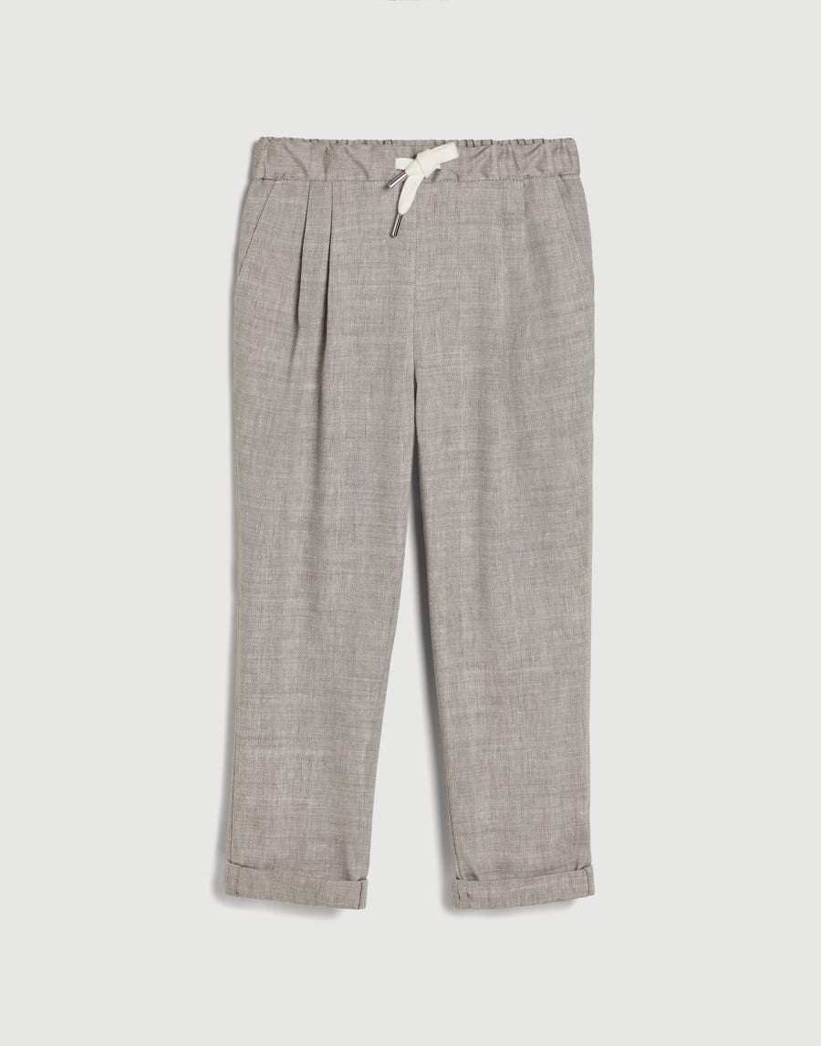 Chevron trousers Light Brown Boys - Brunello Cucinelli