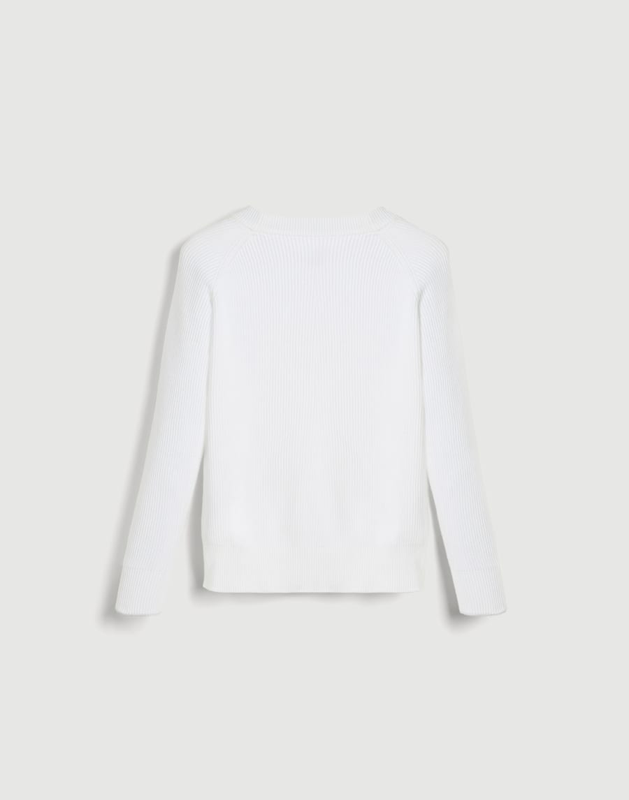 Cotton English rib sweater Panama Boys - Brunello Cucinelli