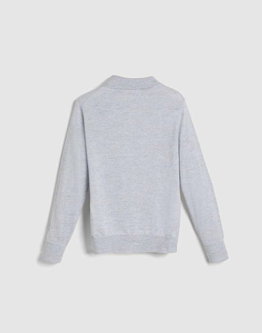Lightweight knit polo Light Grey Boys - Brunello Cucinelli