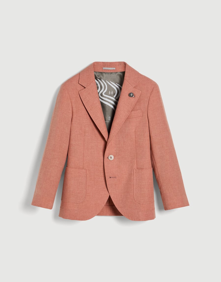 Mouliné canvas blazer Apricot Boys - Brunello Cucinelli