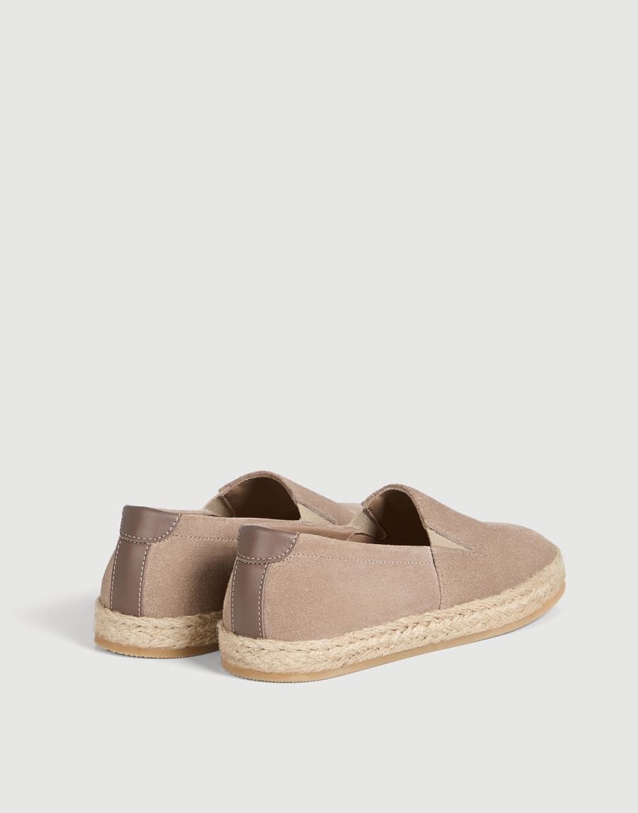 Suede slip-ons with rope insert Light Brown Boys - Brunello Cucinelli