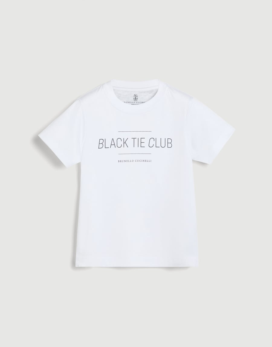 Cotton jersey T-shirt with print White Boys - Brunello Cucinelli