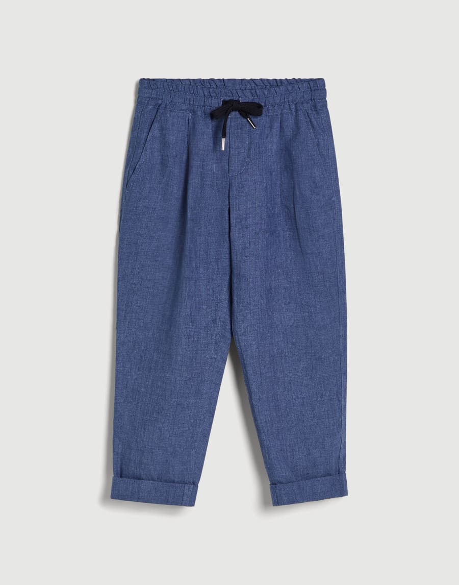 Trousers with drawstring and pleats Denim Boys - Brunello Cucinelli