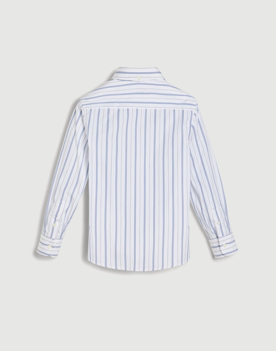 Chemise en popeline multirayures Denim Garçon - Brunello Cucinelli