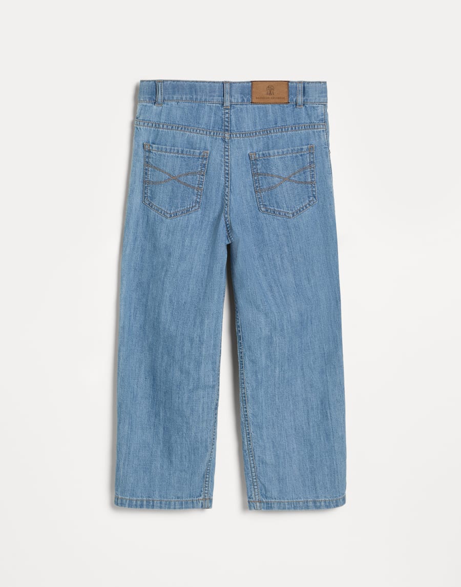 Denim Baggy trousers Light Blue Denim Boys - Brunello Cucinelli