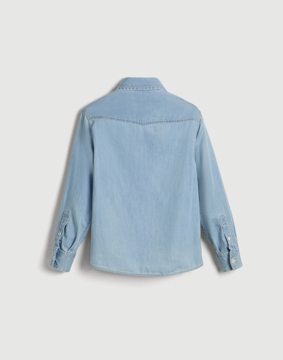 Lightweight denim shirt Light Denim Boys - Brunello Cucinelli