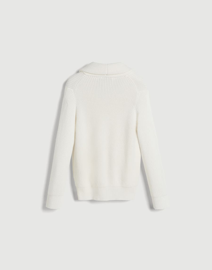 Cotton half English rib cardigan Panama Boys - Brunello Cucinelli