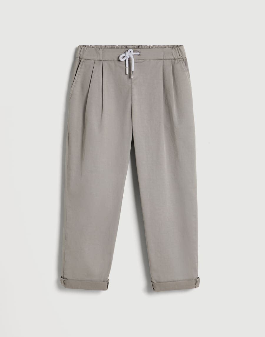 Gabardine garment dyed trousers Khaki Boys - Brunello Cucinelli