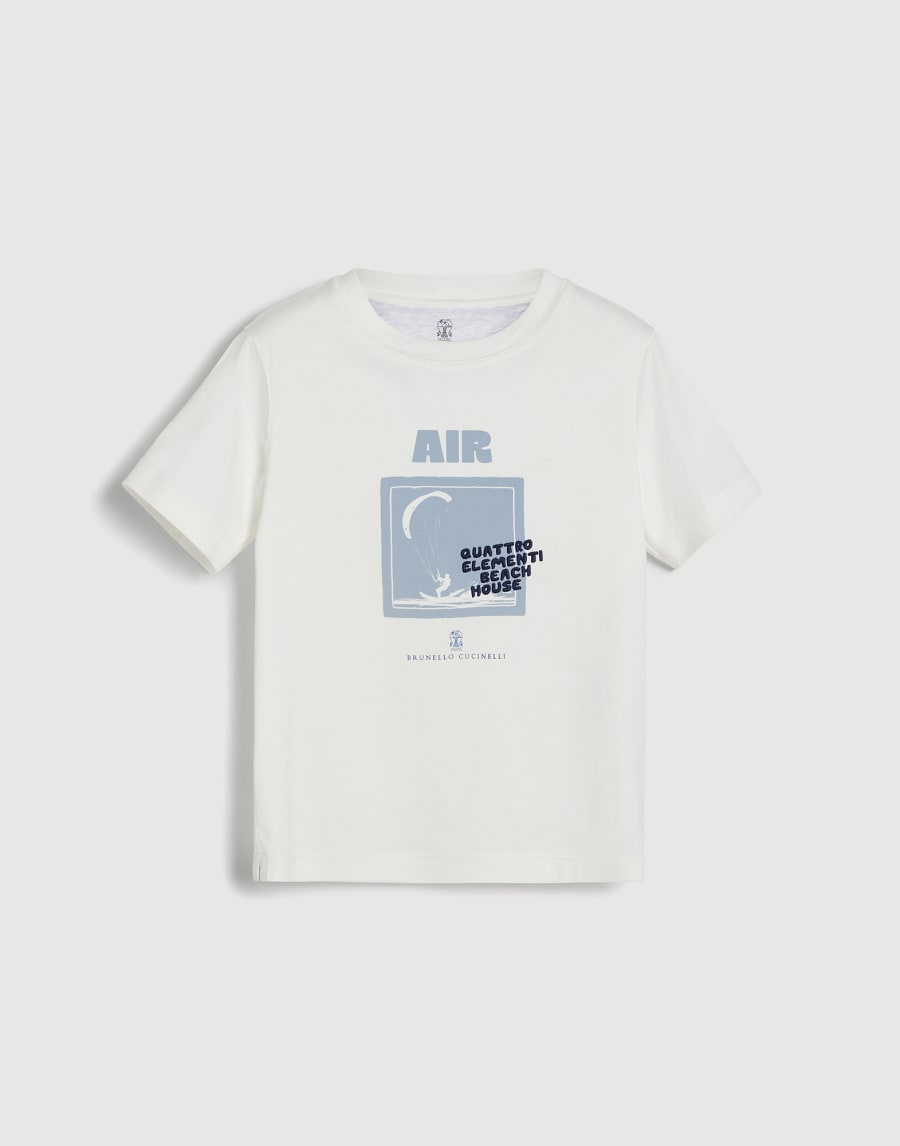 T-shirt with 'Air' graphics Sky Blue Boys - Brunello Cucinelli