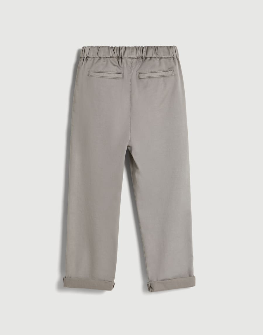 Gabardine garment dyed trousers Khaki Boys - Brunello Cucinelli