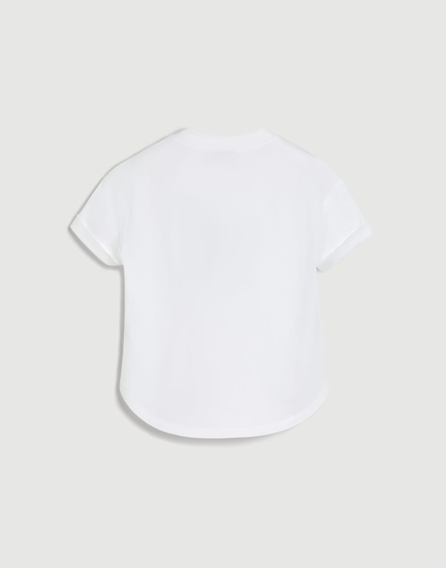 Cotton jersey T-shirt with print White Girls - Brunello Cucinelli