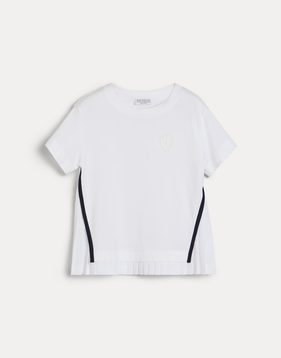 Jersey T-shirt with logo White Girls - Brunello Cucinelli