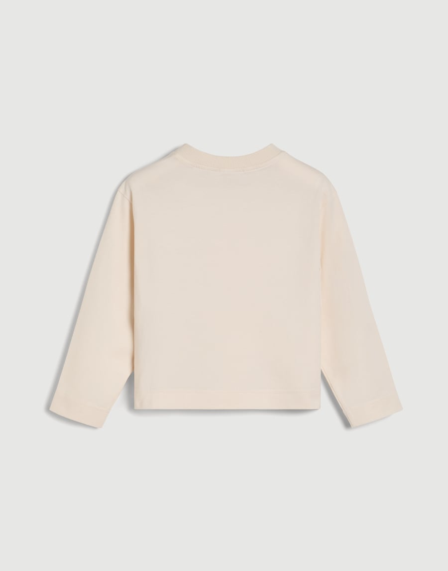 Long sleeve T-Shirt with monili Panama Girls - Brunello Cucinelli