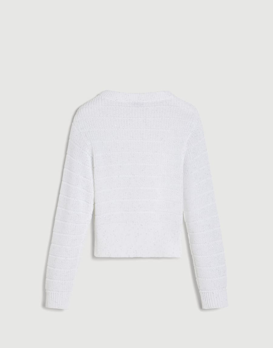 Cotton textured sweater White Girls - Brunello Cucinelli