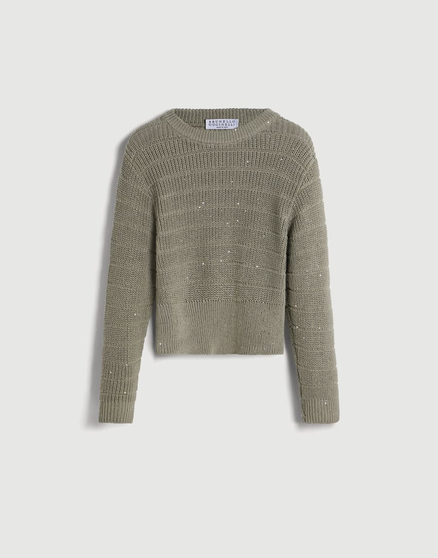 Cotton textured sweater Sage Girls - Brunello Cucinelli