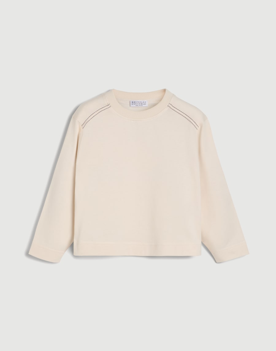 Long sleeve T-Shirt with monili Panama Girls - Brunello Cucinelli