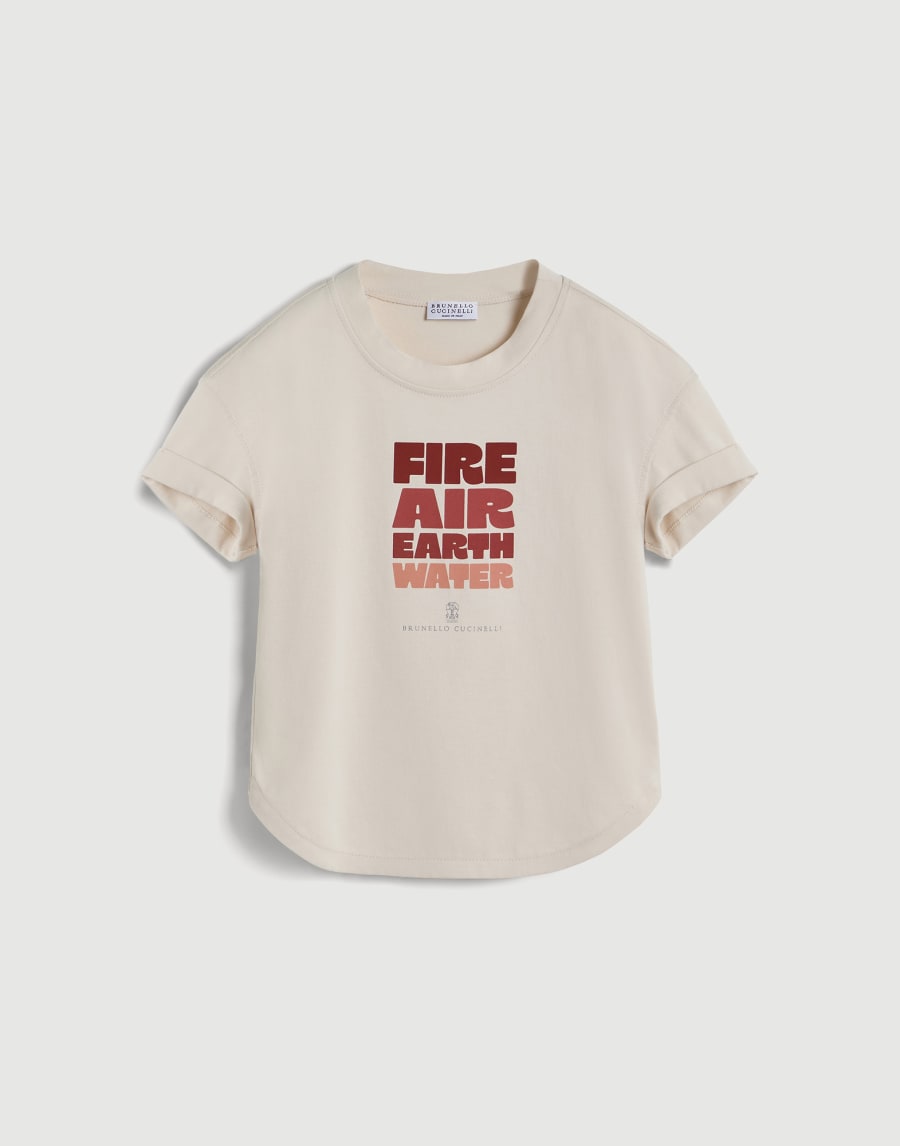 Cotton jersey T-shirt with print Panama Girls - Brunello Cucinelli