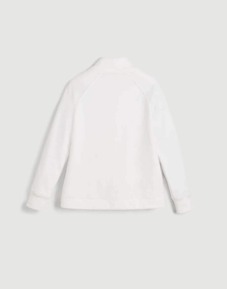 Smooth cotton French terry sweatshirt White Girls - Brunello Cucinelli