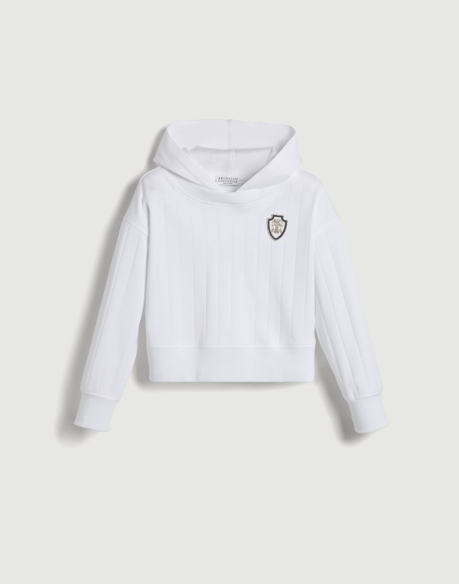 Hooded sweatshirt with logo White Girls - Brunello Cucinelli