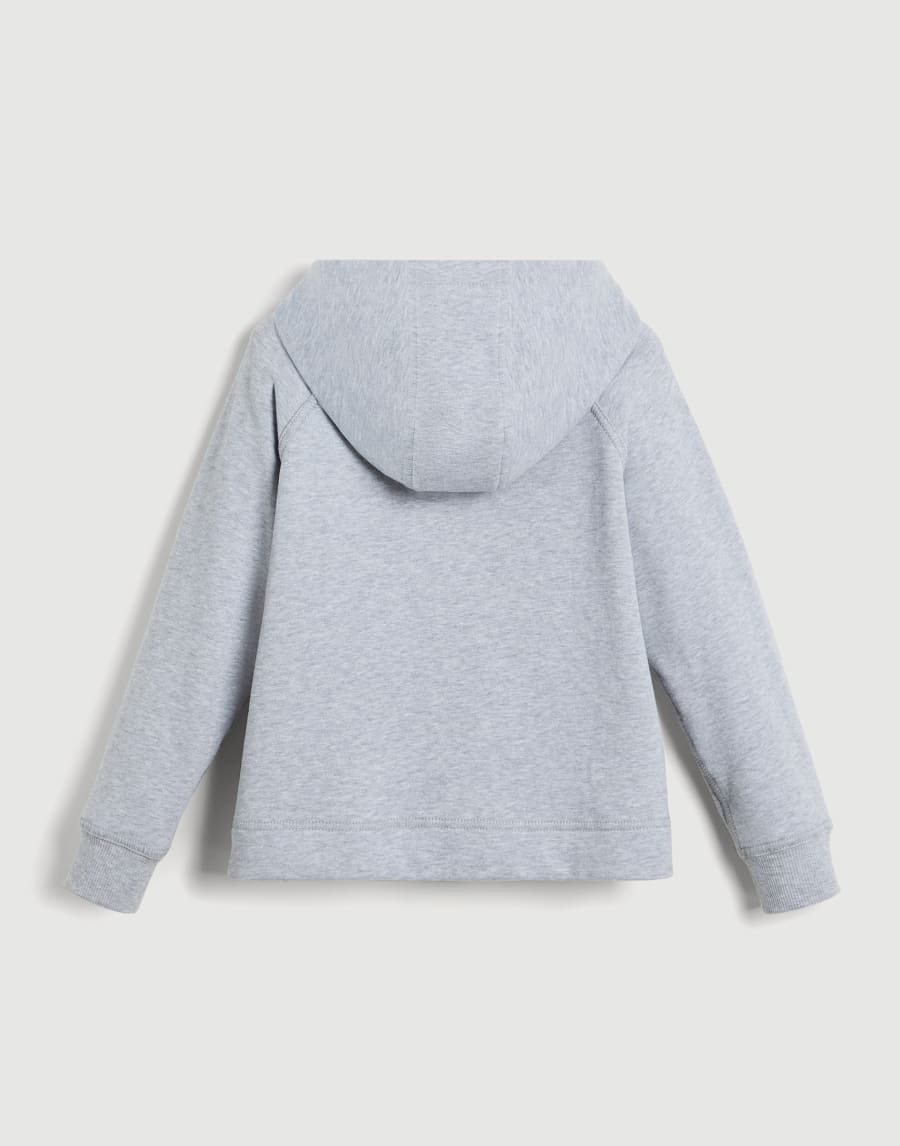 Hooded sweatshirt with zipper and monili Grey Girls - Brunello Cucinelli
