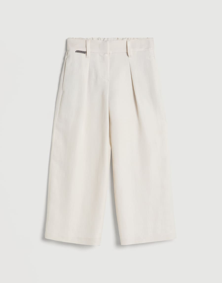 Pleated A-line trousers with monili Panama Girls - Brunello Cucinelli