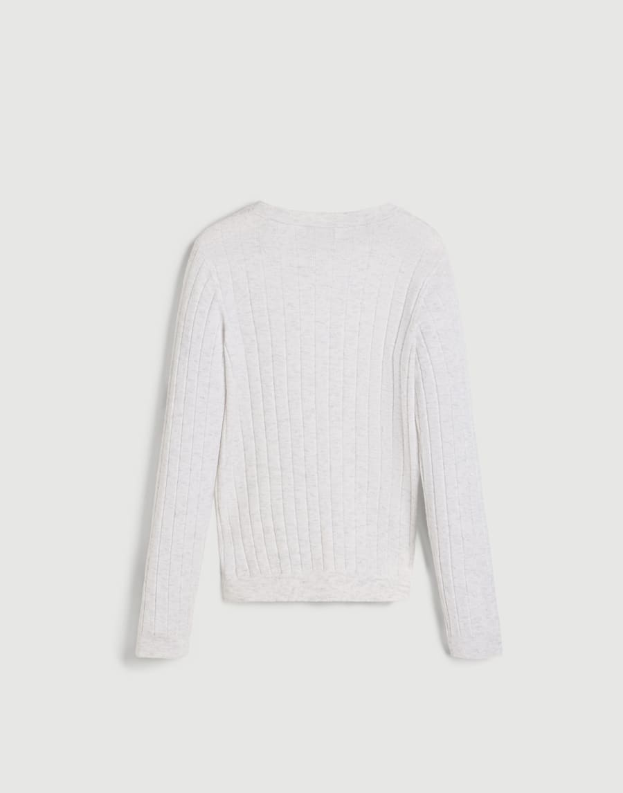 Sparkling wide rib sweater White Girls - Brunello Cucinelli