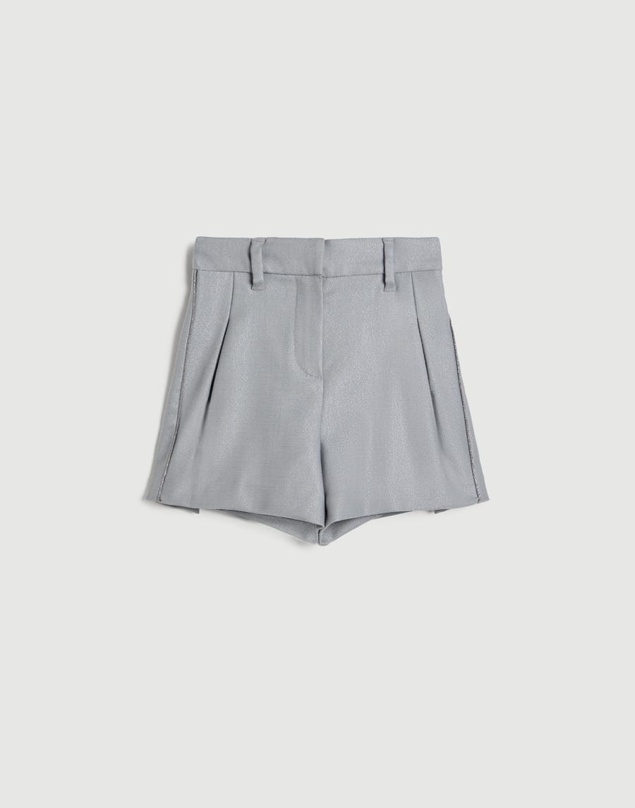 Shorts with monili Pearl Grey Girls - Brunello Cucinelli