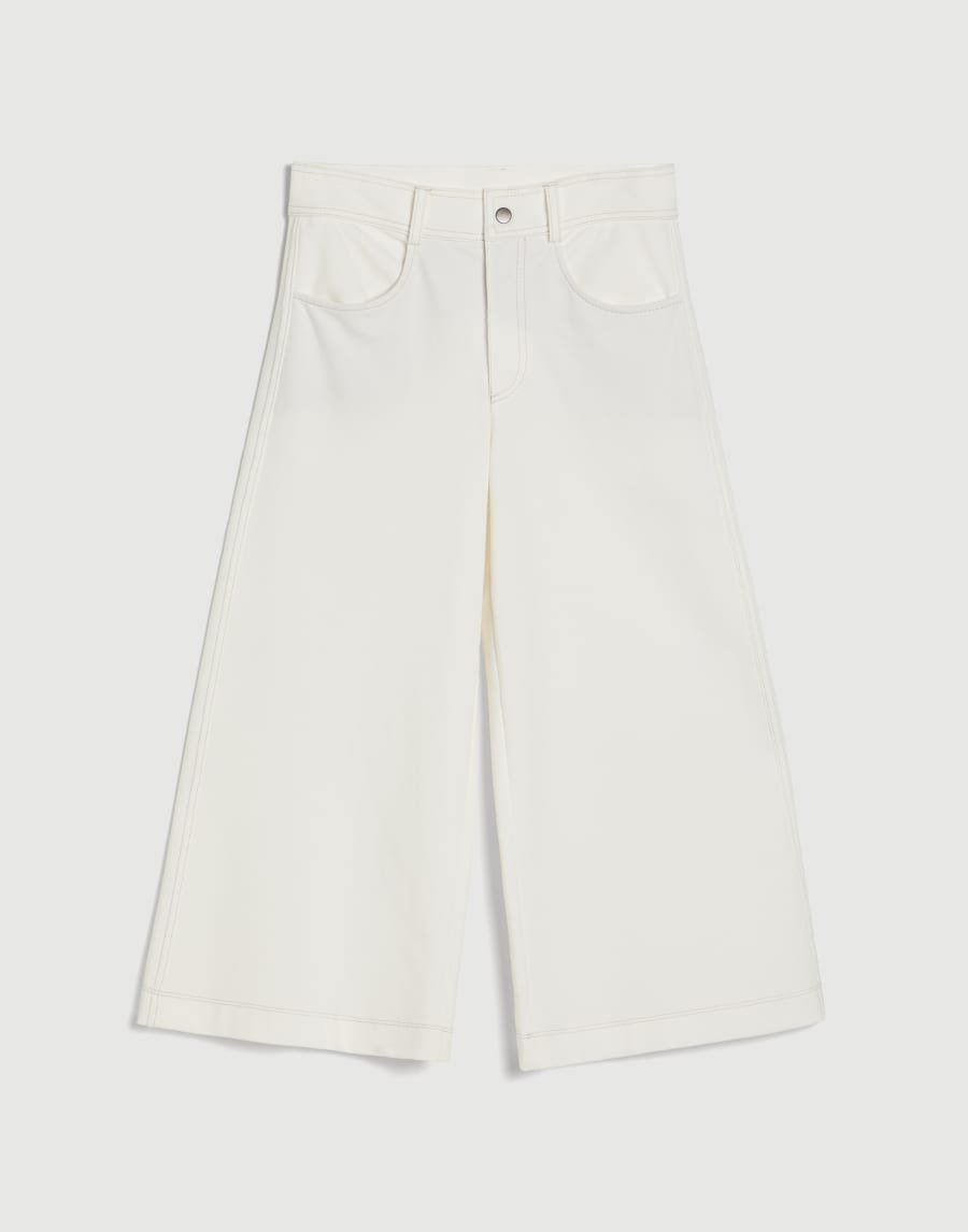 Cotton French terry Square trousers White Girls - Brunello Cucinelli