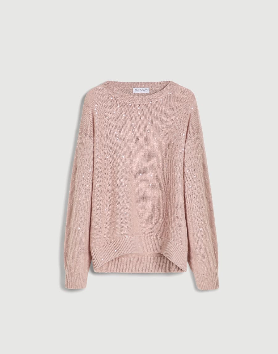 Linen and silk sweater Light Pink Girls - Brunello Cucinelli