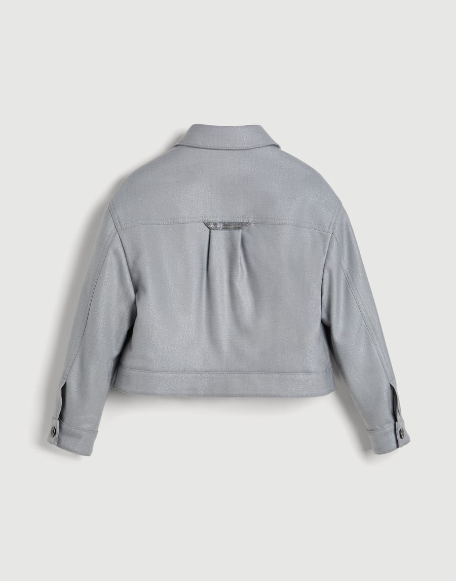 Sparkling outerwear jacket with monili Grey Girls - Brunello Cucinelli