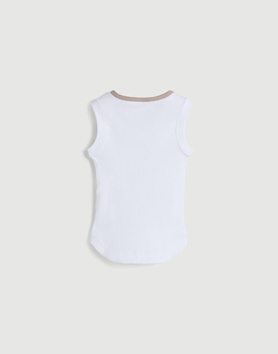 Ribbed jersey top with monili Panama Girls - Brunello Cucinelli