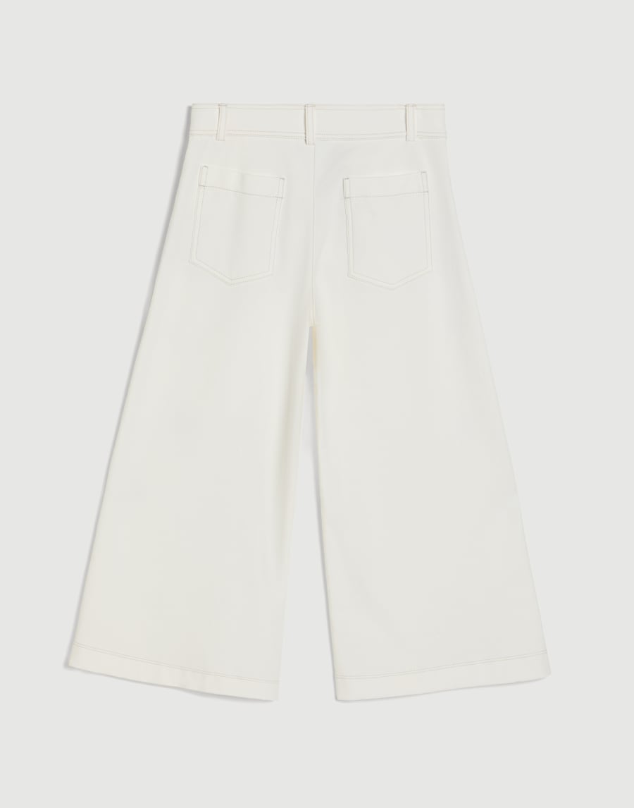 Cotton French terry Square trousers White Girls - Brunello Cucinelli