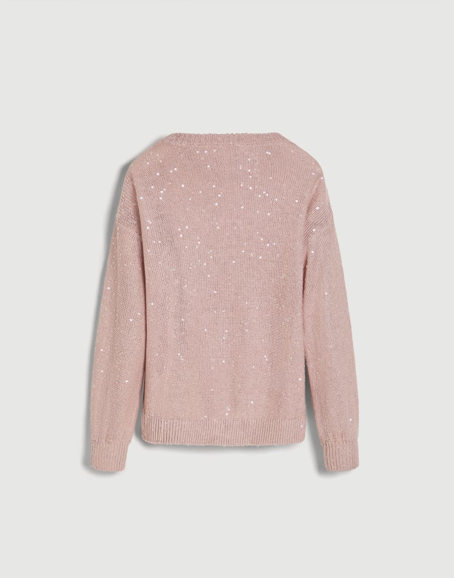 Linen and silk sweater Light Pink Girls - Brunello Cucinelli