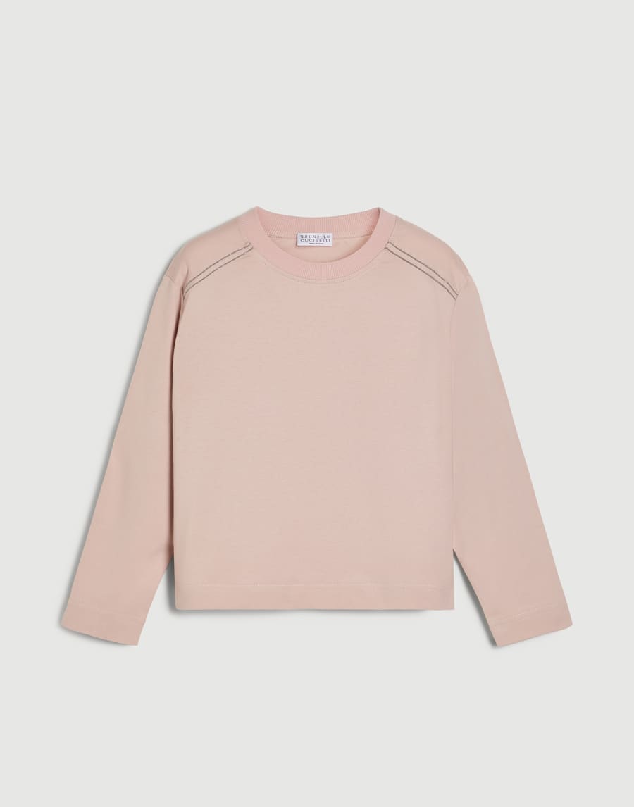 Long sleeve T-Shirt with monili Panama Girls - Brunello Cucinelli