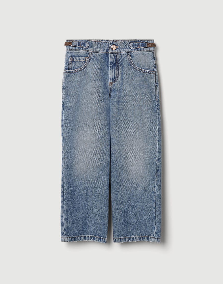 Straight trousers with monili Denim Girls - Brunello Cucinelli