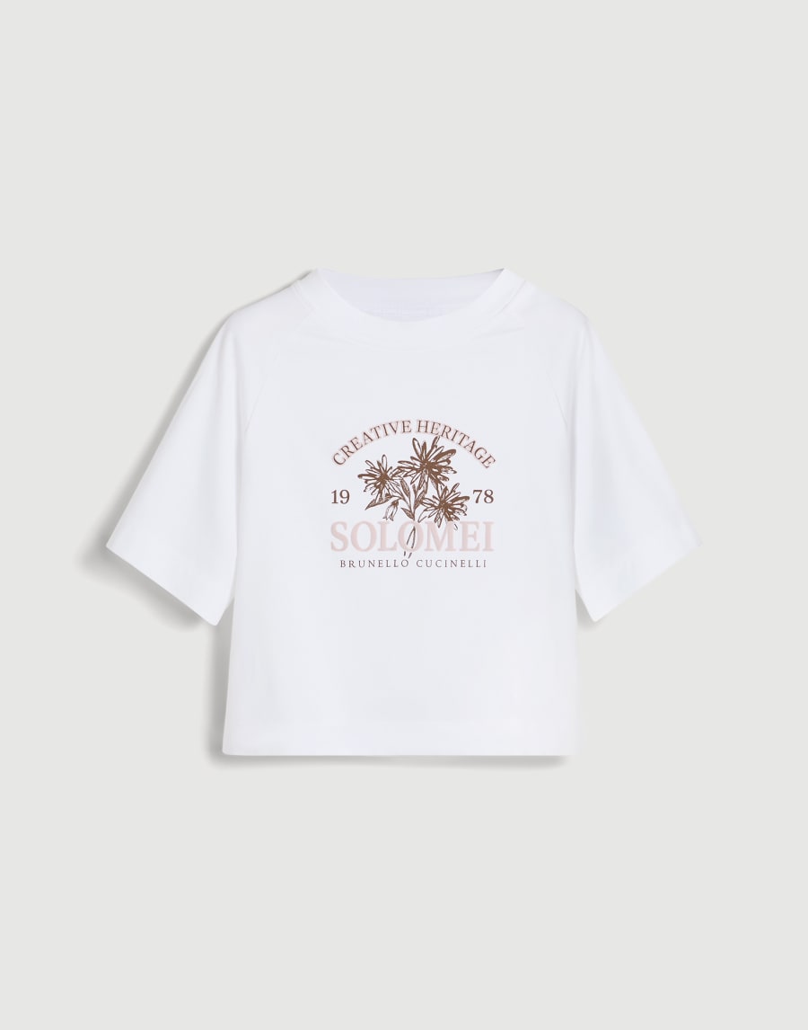 Cotton jersey T-shirt with print White Girls - Brunello Cucinelli