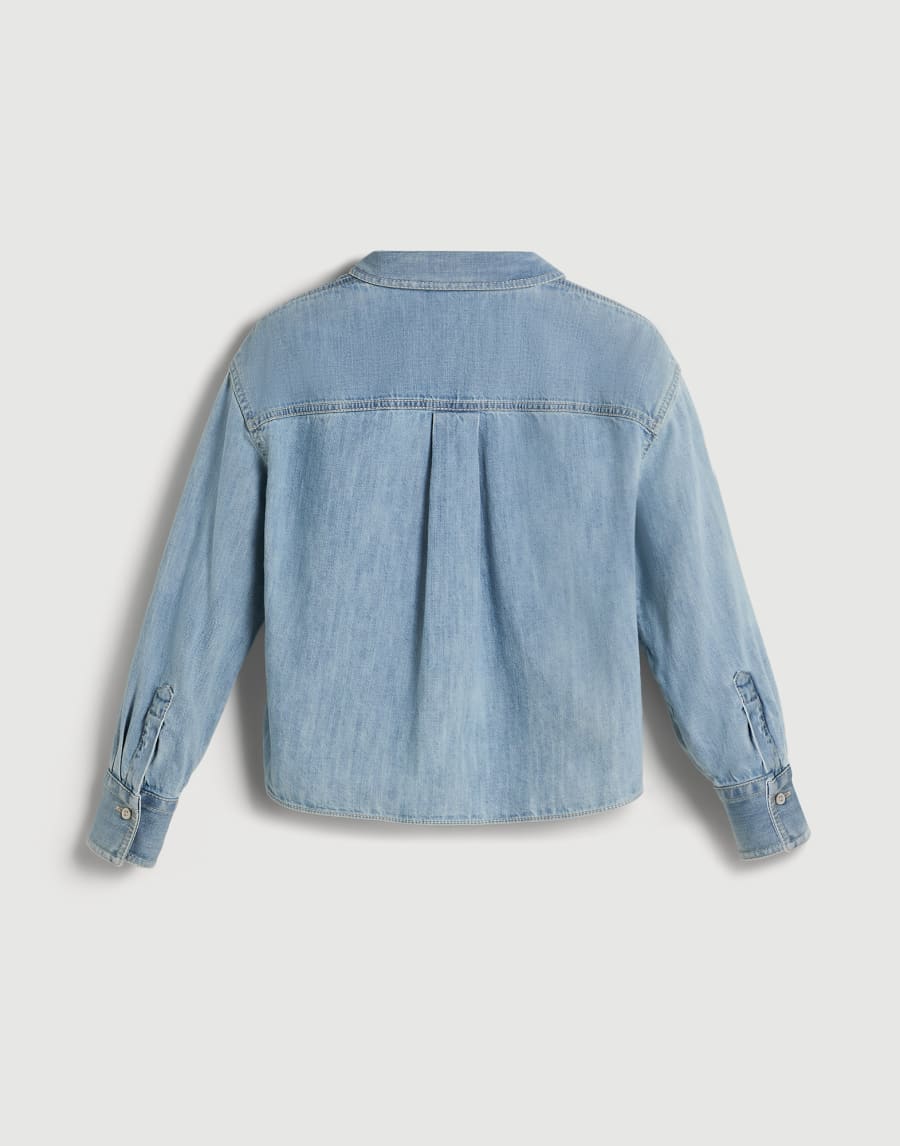 Lightweight denim shirt Light Blue Denim Girls - Brunello Cucinelli