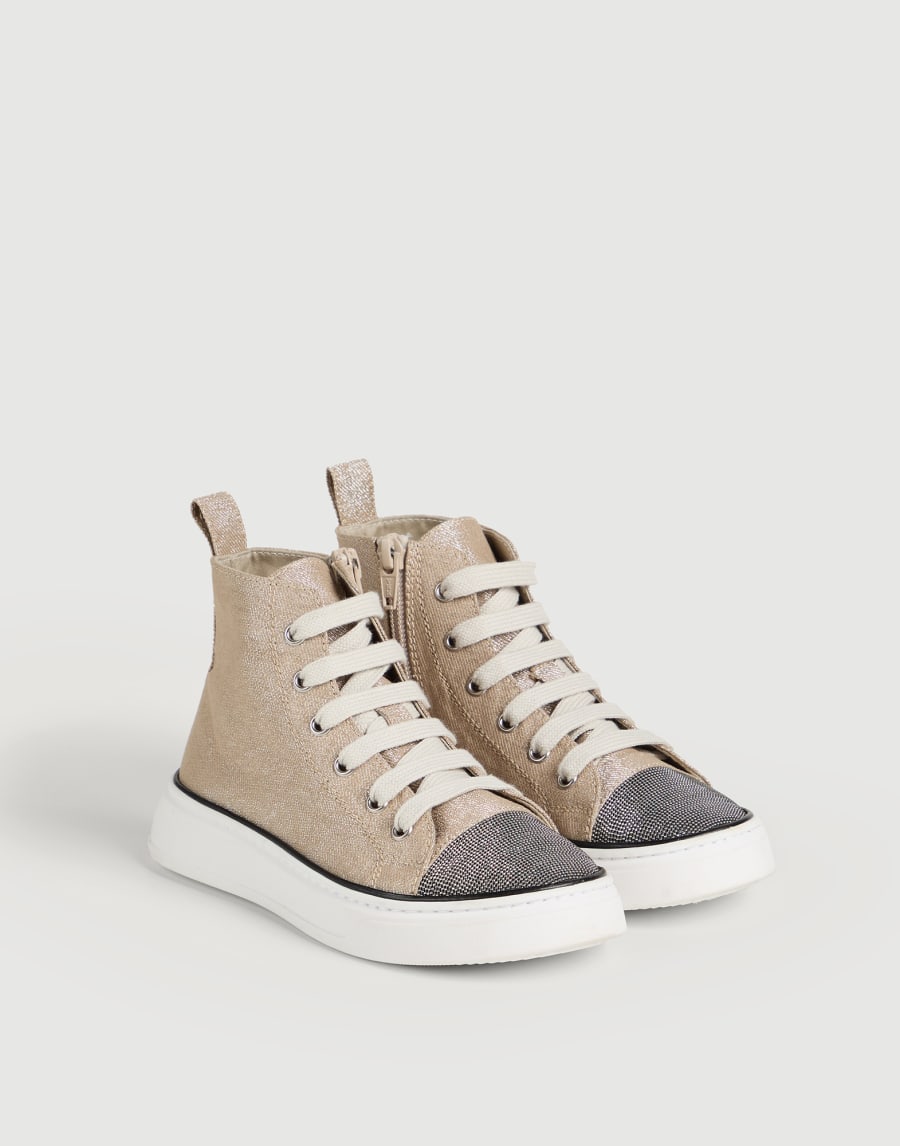 Sneakers with monili Beige Girls - Brunello Cucinelli