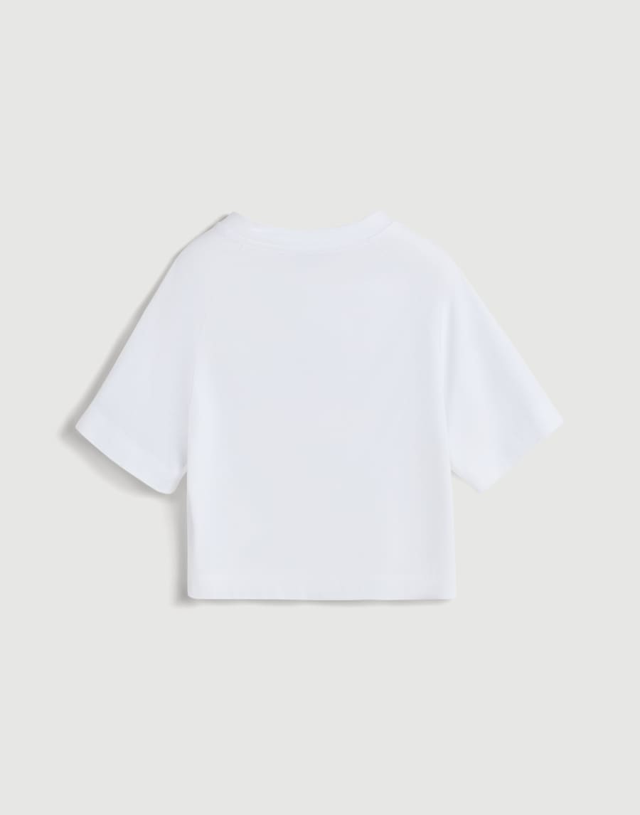 Cotton jersey T-shirt with print White Girls - Brunello Cucinelli