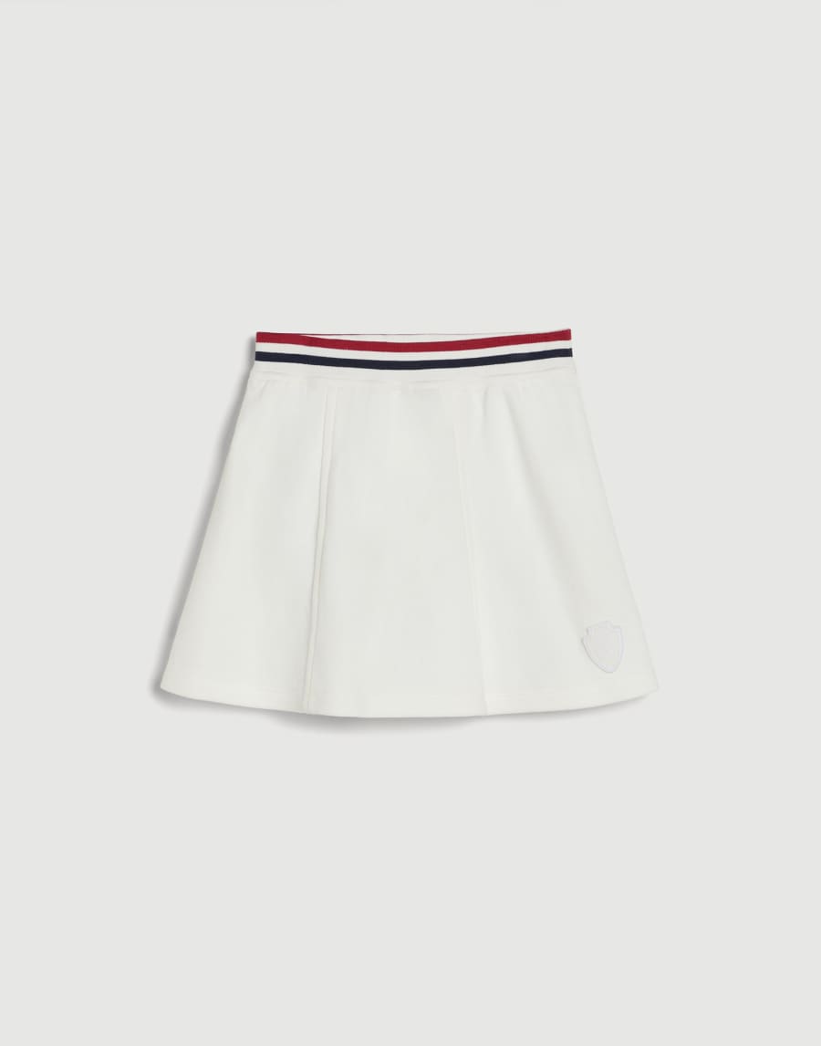 Techno cotton piqué skirt with logo Off-White Girls - Brunello Cucinelli