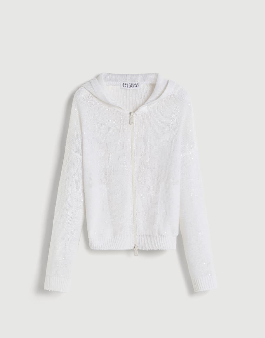 Linen and silk cardigan White Girls - Brunello Cucinelli