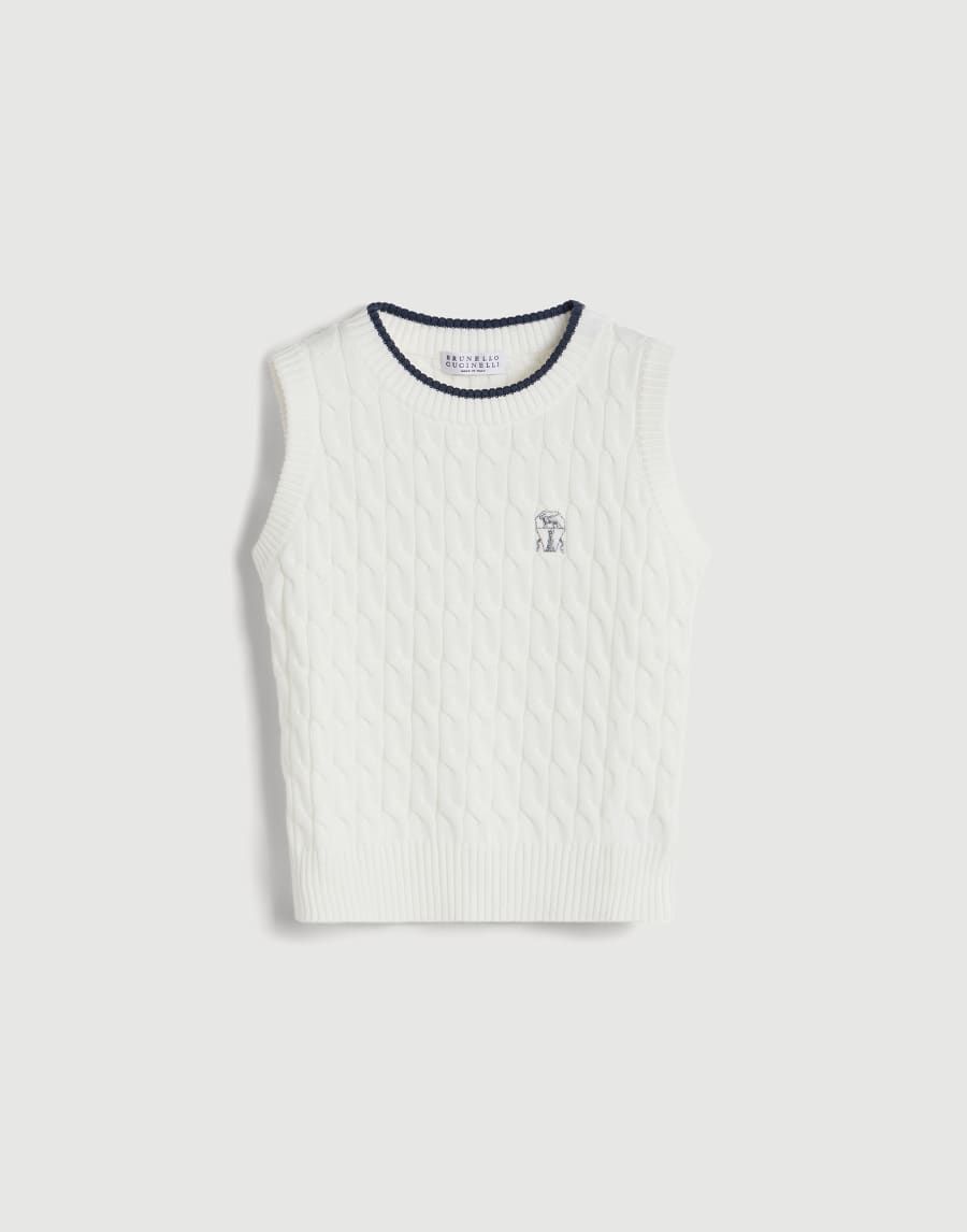 Knit top with logo White Girls - Brunello Cucinelli